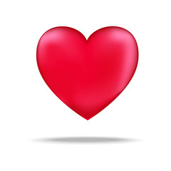 red heart on white background