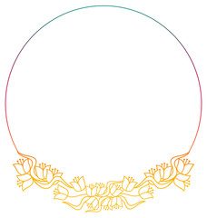 Beautiful round floral frame with gradient fill.  Raster clip art.