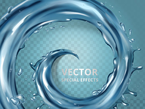 Water or blue liquid whirl effect