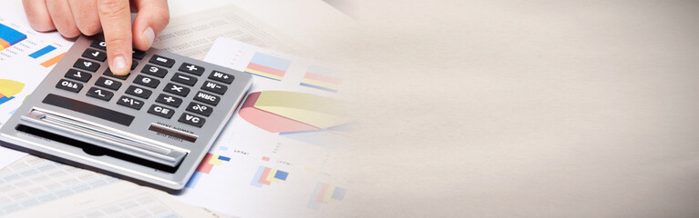 hand with calculator