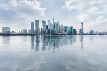 Foto op Plexiglas landmarks of Shanghai with Huangpu river in China. © fanjianhua