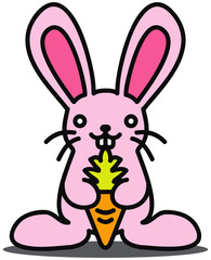 The stuffed toy of the rabbit