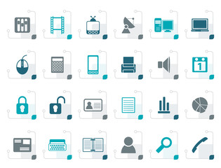 Stylized Business and office icons - vector icon set
