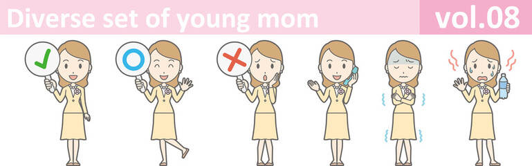 Diverse set of young mom, EPS10 vol.08