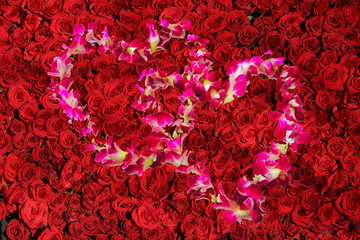 valentine's background with hearts flowers