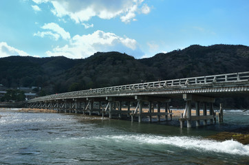 渡月橋 嵐山　京都
Arashiyama and the wooden bridge, Kyoto Japan