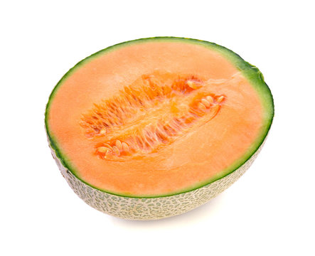 cantaloupe melon in isolated white background