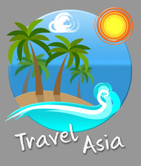 Fototapeta na wymiar Travel Asia Beach Indicates Tours Expedition And Trips