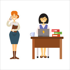 Business people woman character vector illustration.