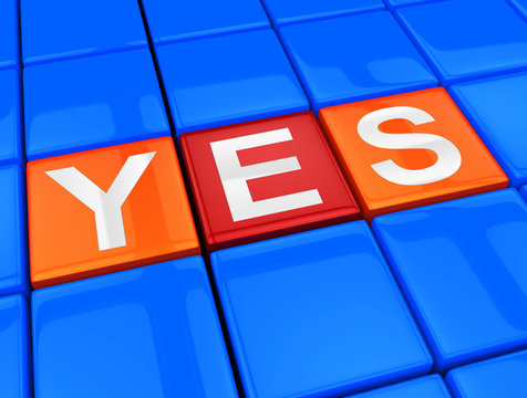 Yes Blocks Shows All Right And Agree 3d Illustration