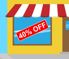 Forty Percent Off Means Discount 3d Illustration