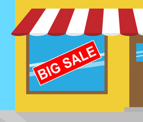 Big Sale Sign Indicates Offer Save 3d Illustration