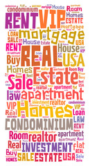  Real Estate Keywords Tag Cloud    - vector illustration