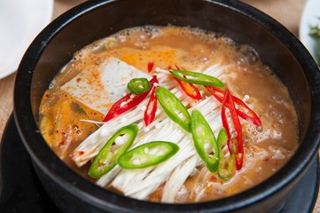 Fresh beef and onion, light and delicious beef rice noodle made of ingredients