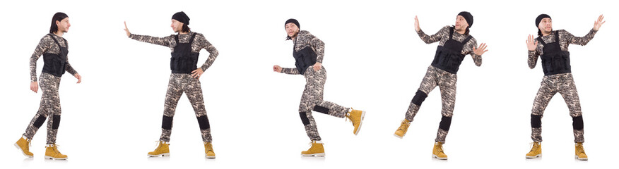 Soldier isolated on the white background