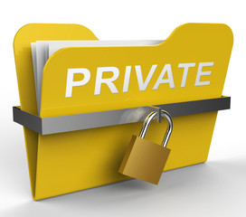 Provate Folder Shows Secret File 3d Rendering