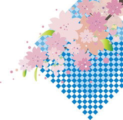 桜と格子の背景