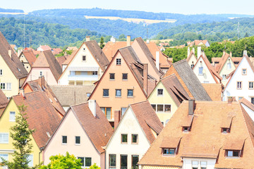 Fototapeta na wymiar Houses of Rothenburg ob der Tauber