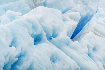Blue texture of Perito Moreno Glacier. Los Glaciares National Park. Patagonia, Argentina