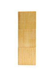 Stacked brown wooden cubes