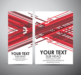 Brochure business design Abstract red line template or roll up. Vector Illustration 