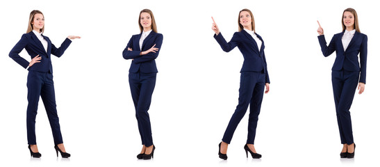 Businesswoman in suit isolated on white