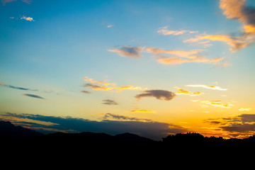 Obraz premium Sunset time,Blue Sky and Clouds
