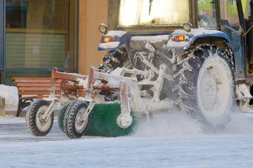 Snow removal tractor.