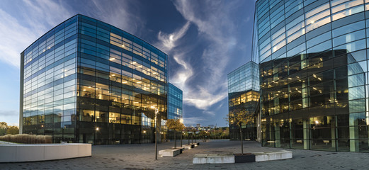 Modern office buildings
