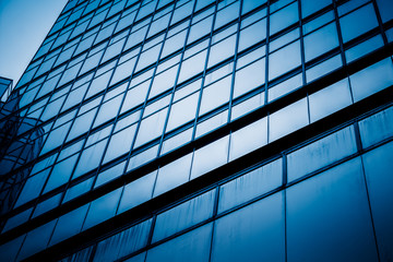 low angle view of skyscrapers in city of China.