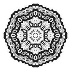 Decorative round ornament. Lace. Silhouette of snowflake isolated on background