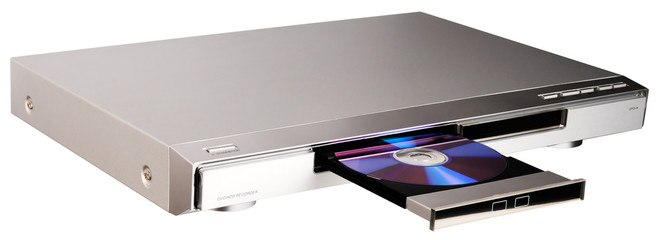 DVD player with open tray