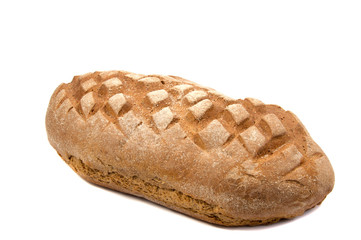 grain rye bread isolated on white background