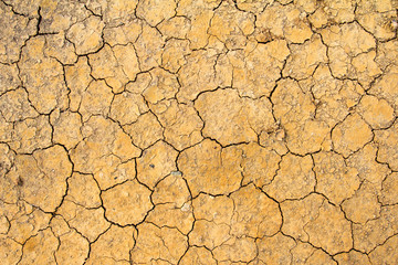 Cracked dry brown soil background, global warming effect