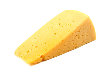 Cheese block isolated on white background cutout