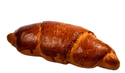Fresh butter croissant, isolated on white background.