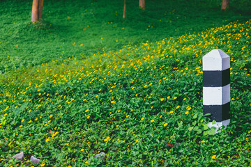 Kilometer on green background