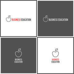 Vector eps logotype or illustration about business education in outline style