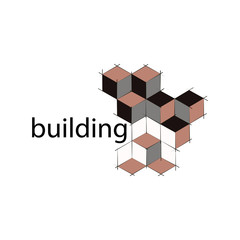 design concept, construction, flat style of lines and planes in perspective. contrasting colors, construction lines. logo, poster, banner