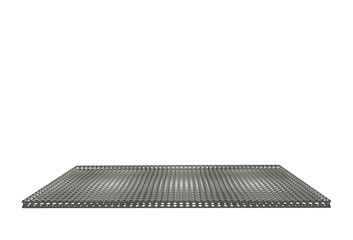 Empty top of perforated rubber table or counter isolated on white background. For product display, 3D rendering