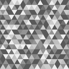 Geometric pattern with black, gray and white triangles. Seamless abstract background