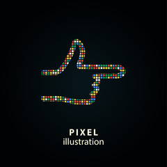 Hand - pixel illustration.