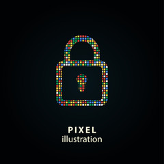 Fototapeta premium Lock - pixel illustration.