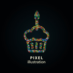Cake - pixel illustration.