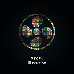 Fan - pixel illustration.