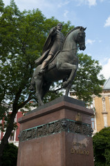 The Statue of Danylo Halytsky in lviv Ukraine