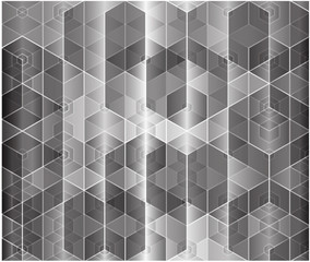 Gray vector geometric background of hexagons