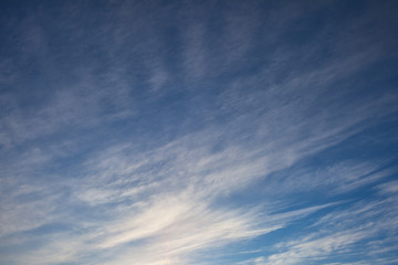 Blue sky with clouds, in South Dakota, USA
