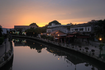 Obraz premium Sunset city at MELAKA ,MALAYSIA 2014
