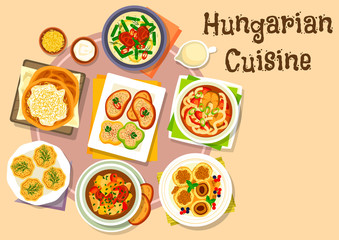 Hungarian national cuisine icon for menu design